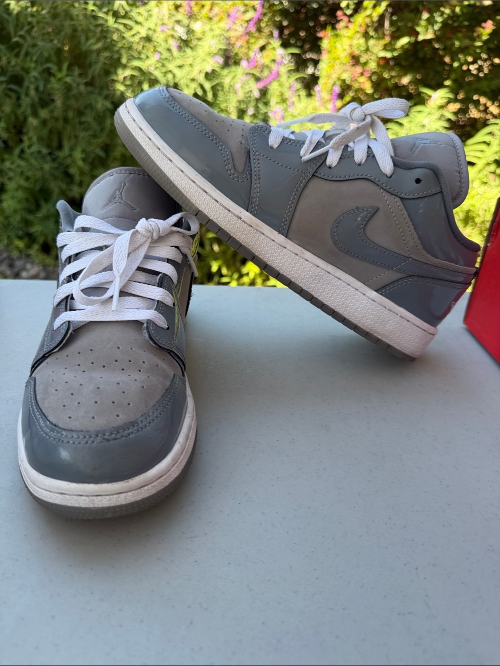 Nike Kids Gray and White Mid-Top Sneakers